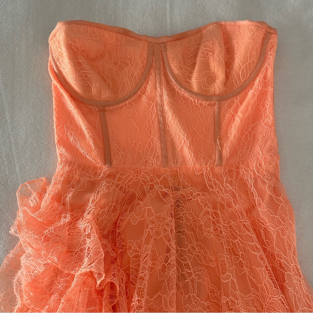Alice + Olivia Bree Ruffle Lace Bustier Dress